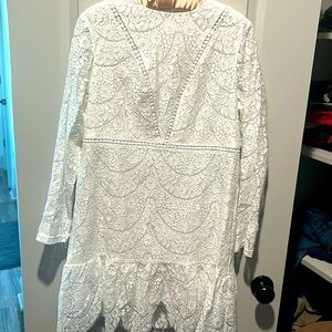 Women’s long sleeved, lace mini dress